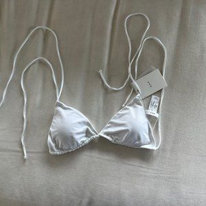A.L.C. Devin Triangle Bikini Top - White XL
